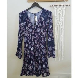 ASTR Floral Bell Sleeve Dress